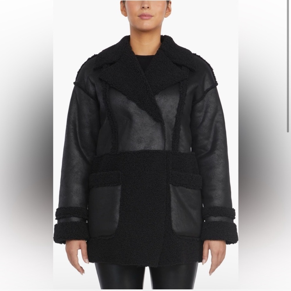 Badgley Mischka Black Leather Jacket - Picture 2 of 5